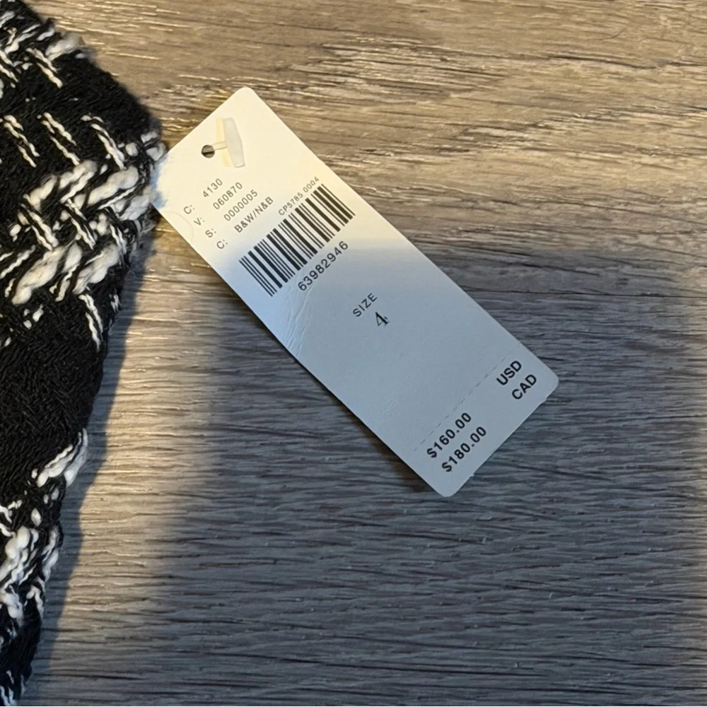 ANTHROPOLOGIE Maeve Tweed Preppy Whimsygoth Mini Dress Black White- women’s 4 - Picture 6 of 7